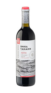 Вино Вина Тамани, Мерло красное полусладкое 10-12% 0,7л