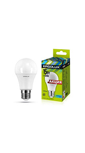 Лампа Ergolux светодиодная A60 15W Е27 220-240V 4500К холодный свет