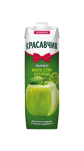 Сок Красавчик Яблочный осветленный восстановленный 0.97л