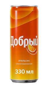 Газированный напиток Добрый Апельсин безалкогольный 330мл
