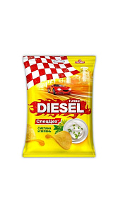 Чипсы Turbo Deisel картофельные Сметана и зелень 120г