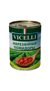 Помидоры Vicelli нарезанные в томатном соке 400г