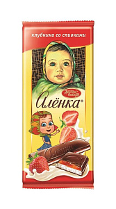 Шоколад Аленка Молочный Клубника со сливками 87г