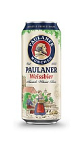 Пиво Paulaner, Weissbier светлое нефильтрованное 5,5% 0,5л.
