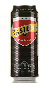 Пивной напиток Kasteel Rouge тёмный вишнёвый нефильтрованный 7% 0.5л