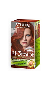 Краска для волос Studio Biocolor Огненно-рыжий №7.43 115мл