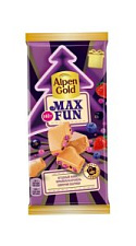 Шоколад Alpen Gold Max Fun клубника малина черника смородина взрывная карамель и шипучие шарики 140г