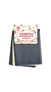 Набор салфеток Голубушка Универсальные из микрофибры 20х30см 3шт 