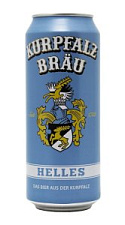 Пиво Kurpfalz Brau, Helles светлое непастеризованное фильтрованное 5,2% 0,5л