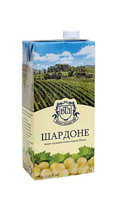 Вино  Шардоне белое, полусладкое 12% 1л